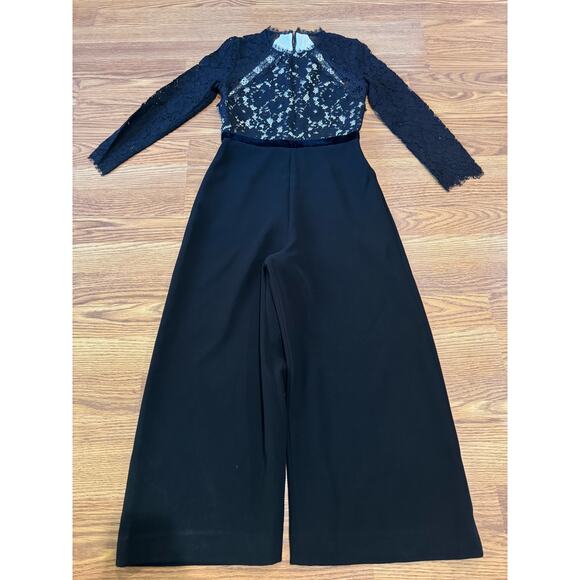 Alexis Classic Jumpsuit XS Black Guipure Lace Ophelia Cropped - Picture 13 of 14